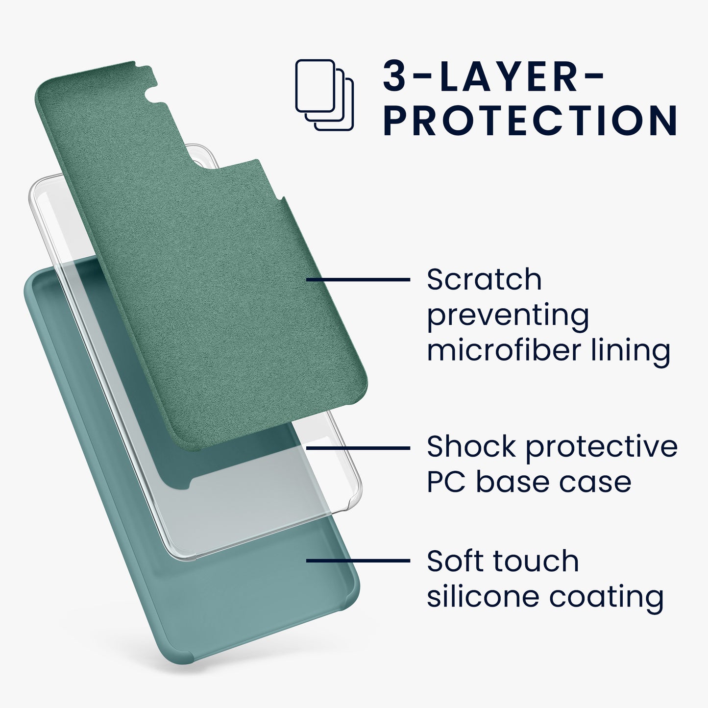 kwmobile Phone Case for Samsung Galaxy S21 - Silicone Case - Wireless Charging - Protective Cover