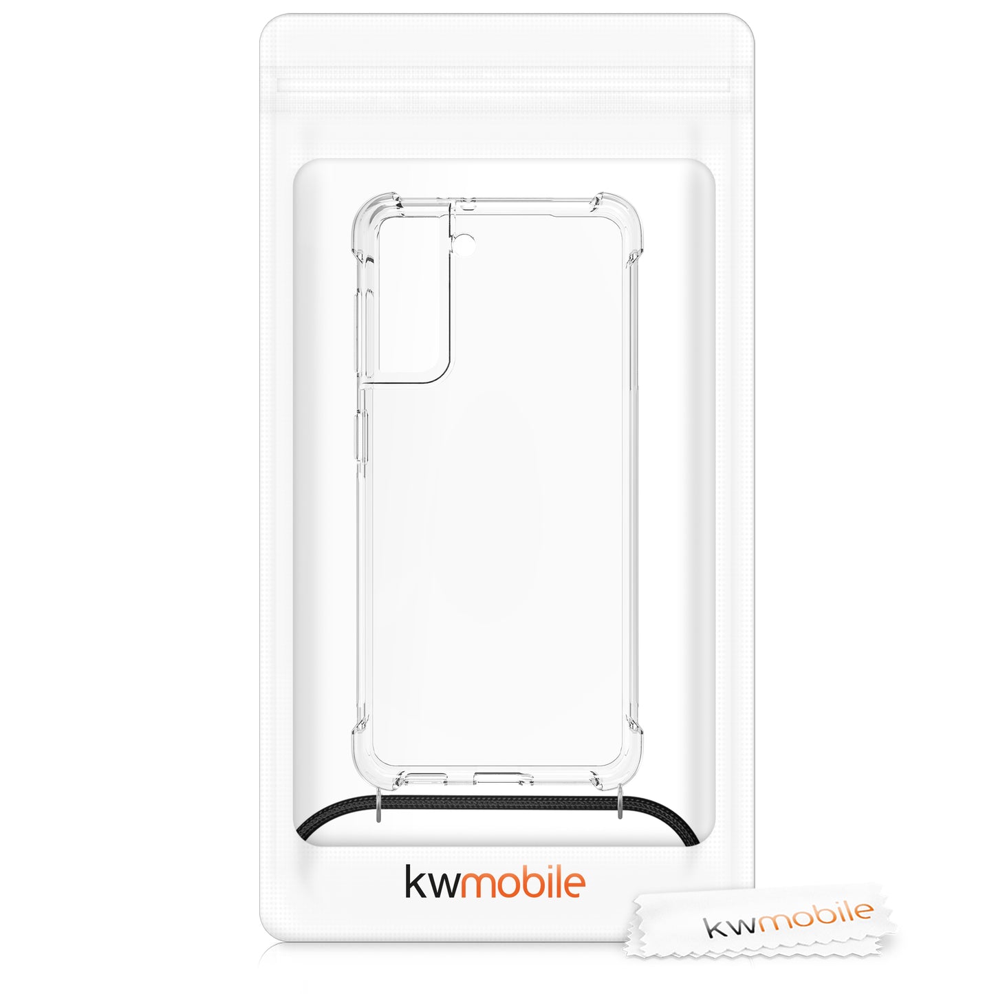 kwmobile Necklace Case compatible with Samsung Galaxy S21 Silicone Cover with Lanyard Phone Case