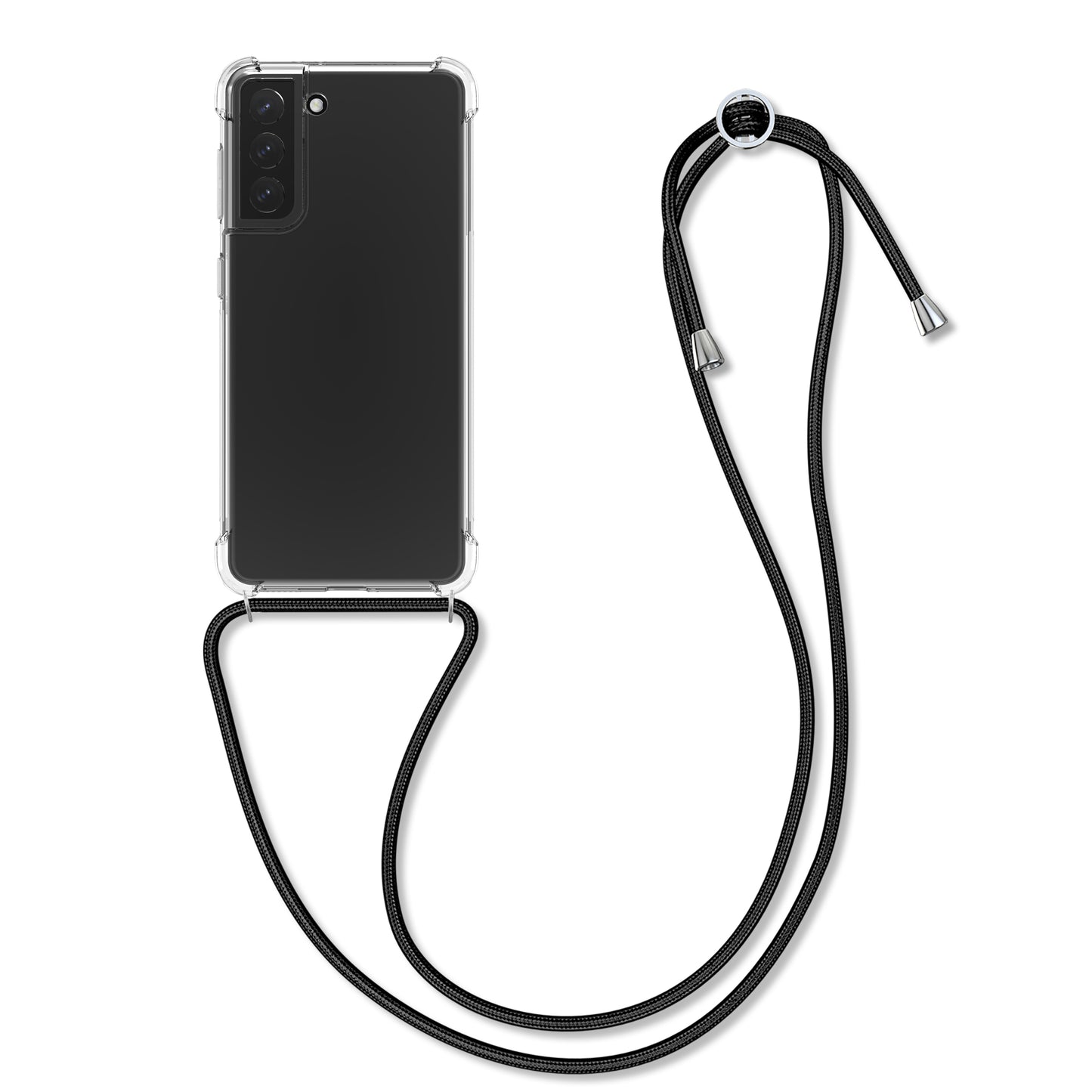 kwmobile Necklace Case compatible with Samsung Galaxy S21 Silicone Cover with Lanyard Phone Case