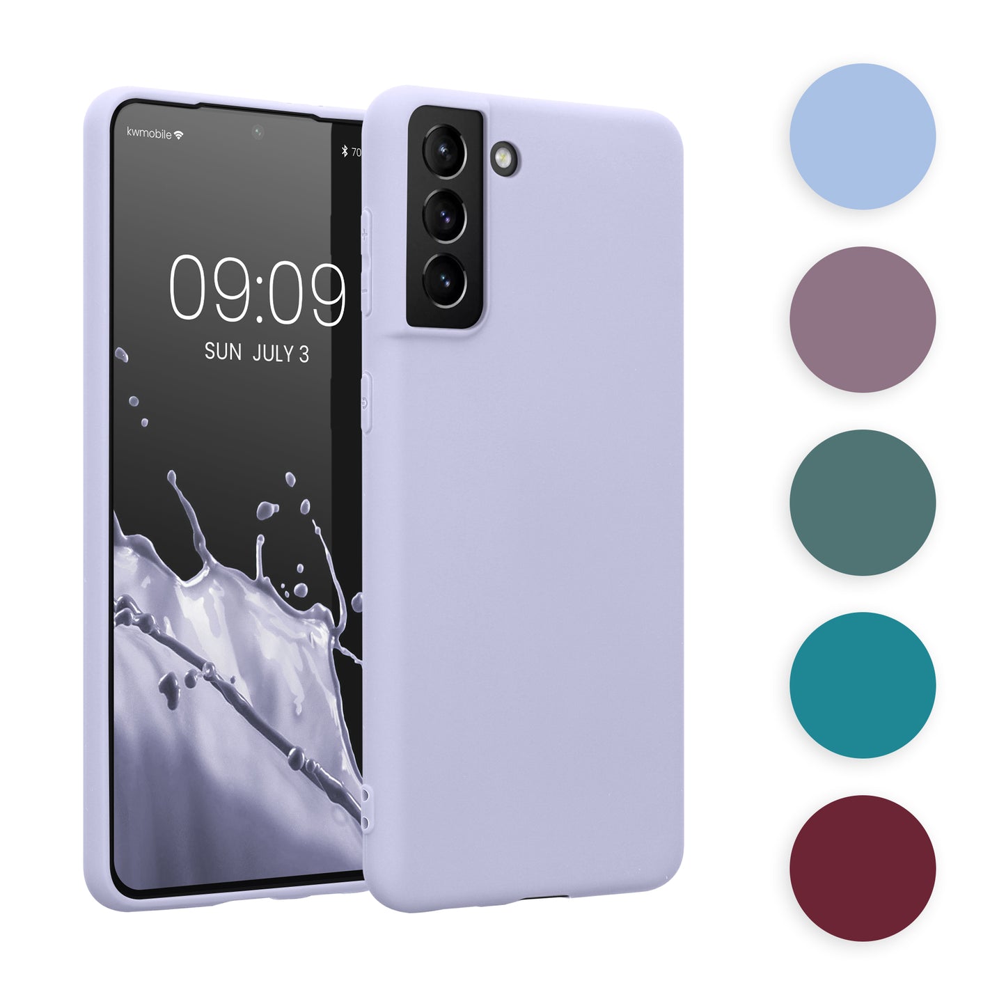 kwmobile Hülle kompatibel mit Samsung Galaxy S21 Plus Hülle - weiches TPU Silikon Case - Cover geeignet für kabelloses Laden - Dunkler Schiefer Dunkler Schiefer  