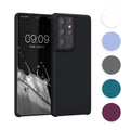 kwmobile Hülle kompatibel mit Samsung Galaxy S21 Ultra Hülle - Silikon Handy Case - Handyhülle weiche Oberfläche - kabelloses Laden - Purple Cloud Purple Cloud  