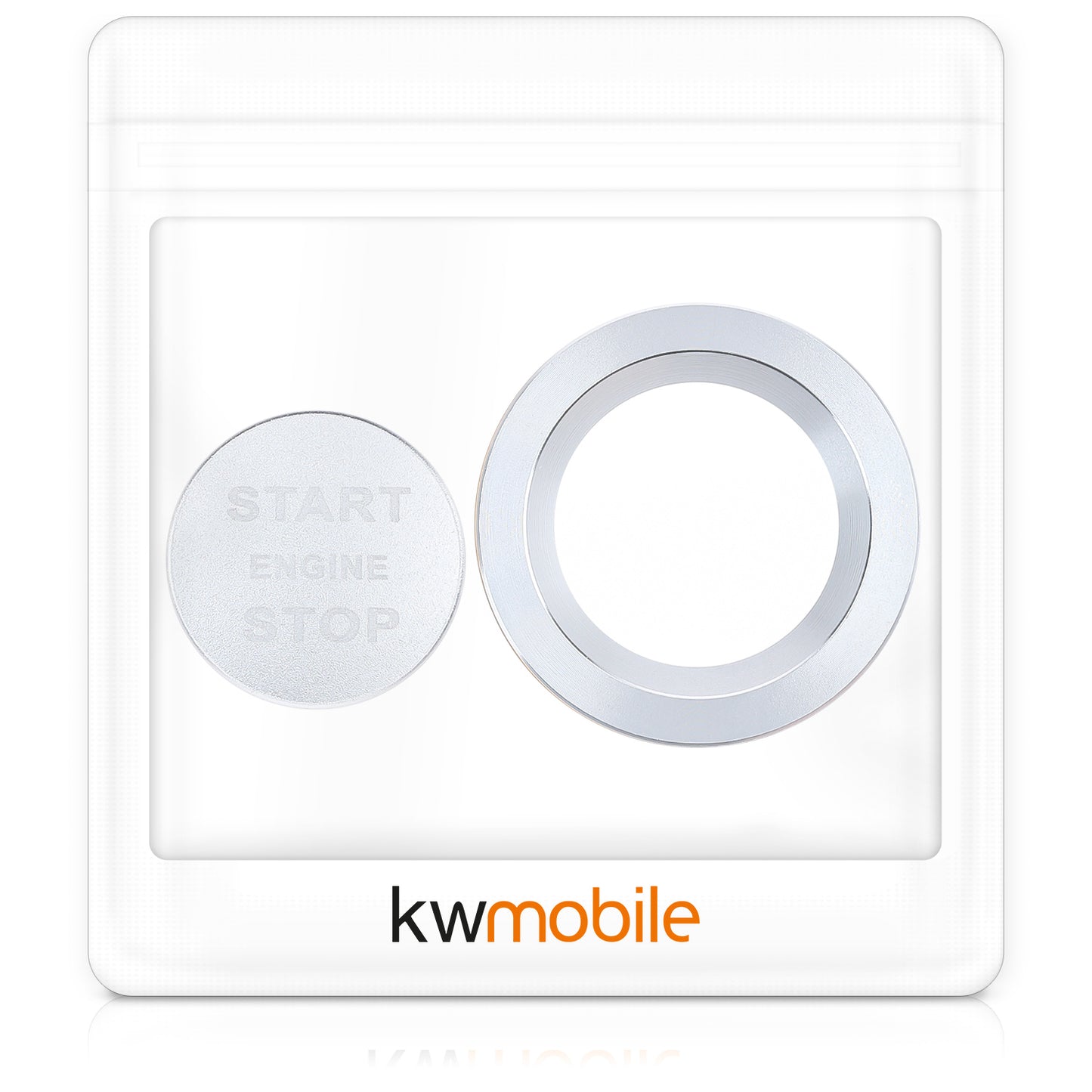 kwmobile Start/Stop Button Ring Frame and Cover compatible with Land Rover Jaguar Start-Stop Button