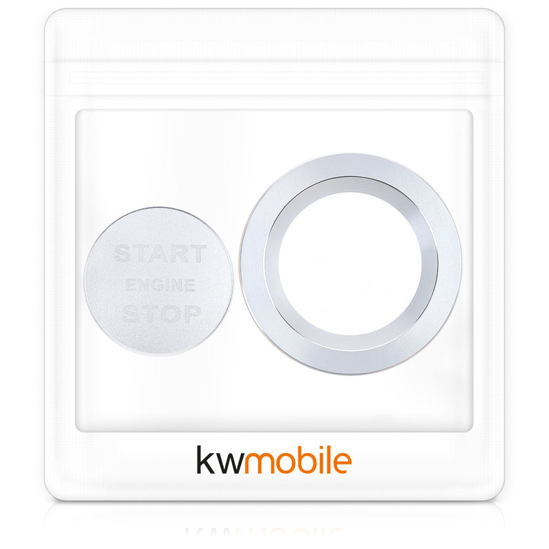 kwmobile Start/Stop Button Ring Frame and Cover compatible with Land Rover Jaguar Start-Stop Button