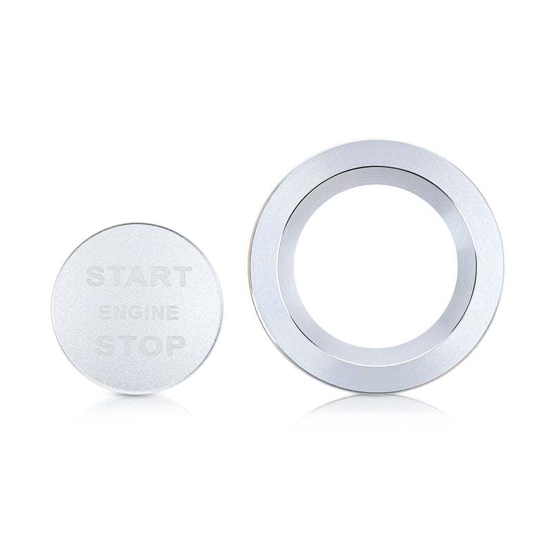 kwmobile Start/Stop Button Ring Frame and Cover compatible with Land Rover Jaguar Start-Stop Button