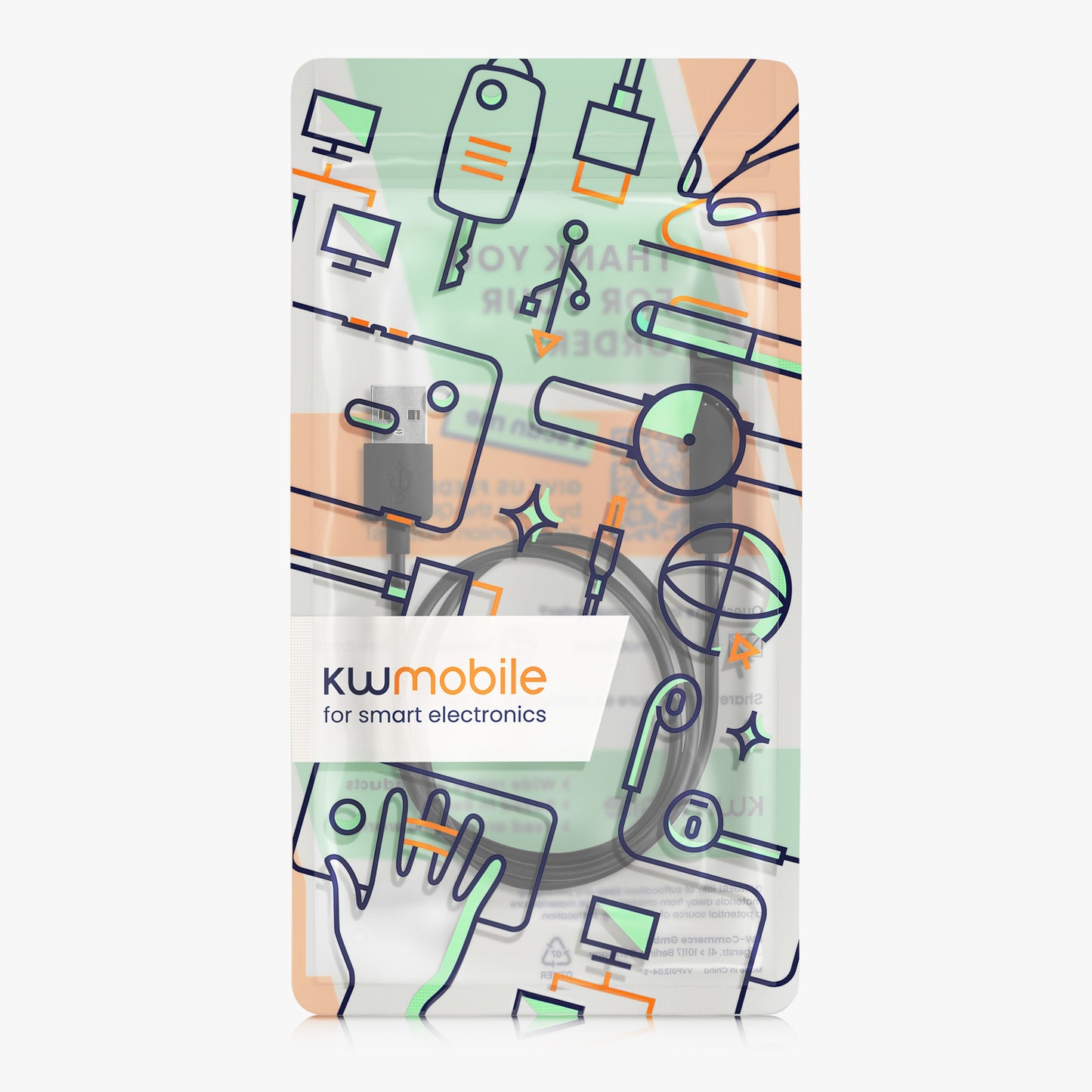 kwmobile USB Cable Charger compatible with Polar Unite Charging Cable - Smart Watch Replacement Cable - Fitness Tracker Charging Cable
