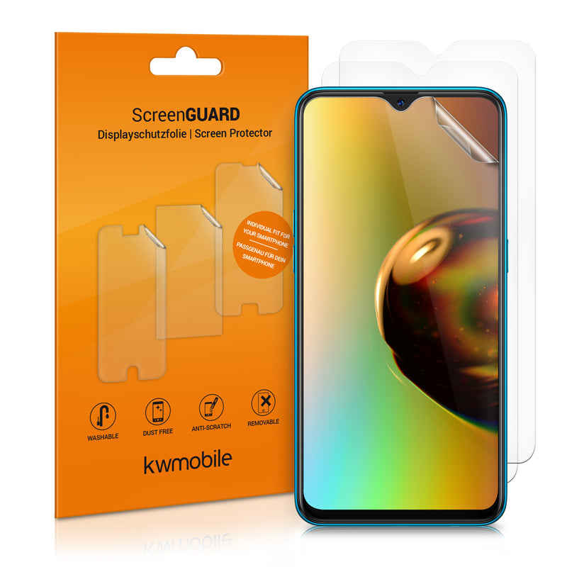 kwmobile 3x Displayschutzfolie kompatibel mit Samsung Galaxy A12 Folie - klare Schutzfolien Set in transparent Transparent  