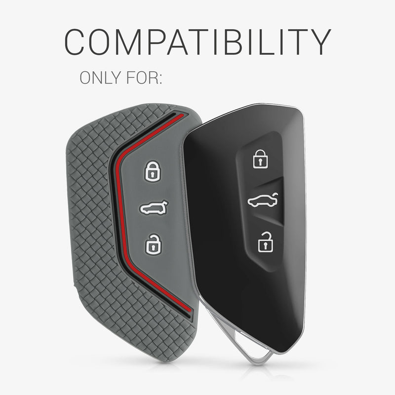 kwmobile Car Key Protection Case Compatible with VW Golf 8 3-Button Car Key Fob Cover