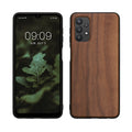 kwmobile Hülle kompatibel mit Samsung Galaxy A32 5G Hülle - Holz Case - stoßfestes Handy Cover - TPU Handyhülle in Dunkelbraun Dunkelbraun  