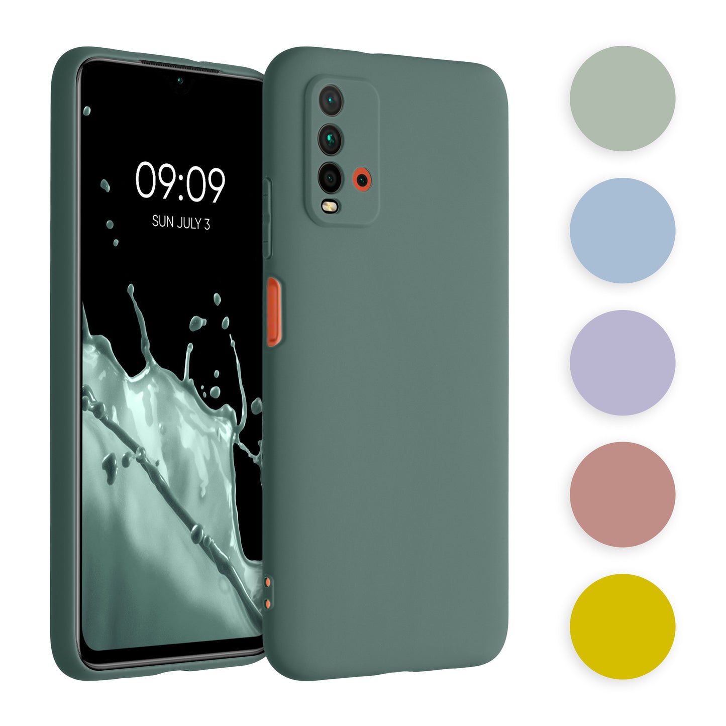 kwmobile Hülle kompatibel mit Xiaomi Redmi 9T Hülle - weiches TPU Silikon Case - Cover geeignet für kabelloses Laden - Petrol matt Petrol matt  