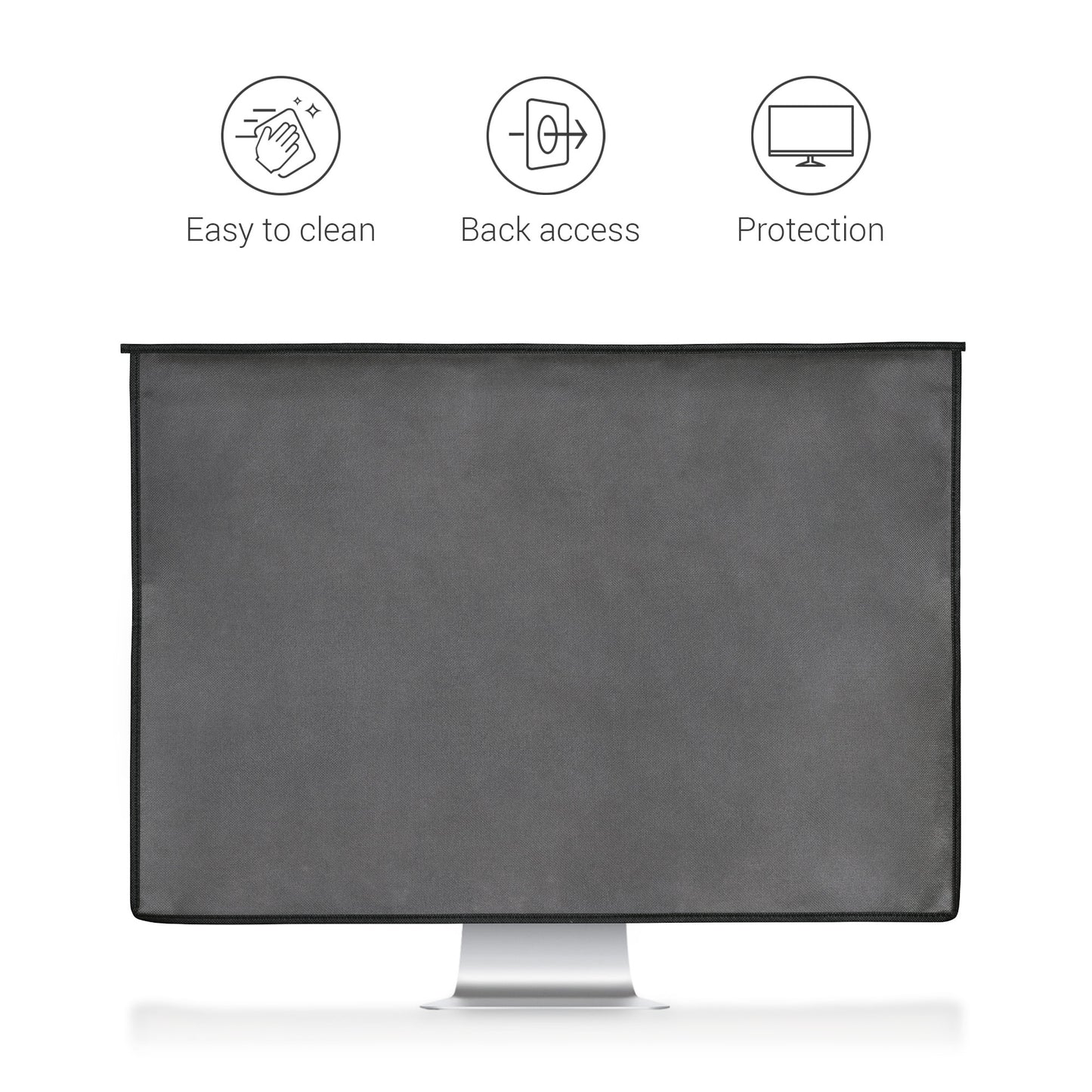 kwmobile Cover compatible with 24-26" Monitor - with 2 Pockets on Back - Protective Cover