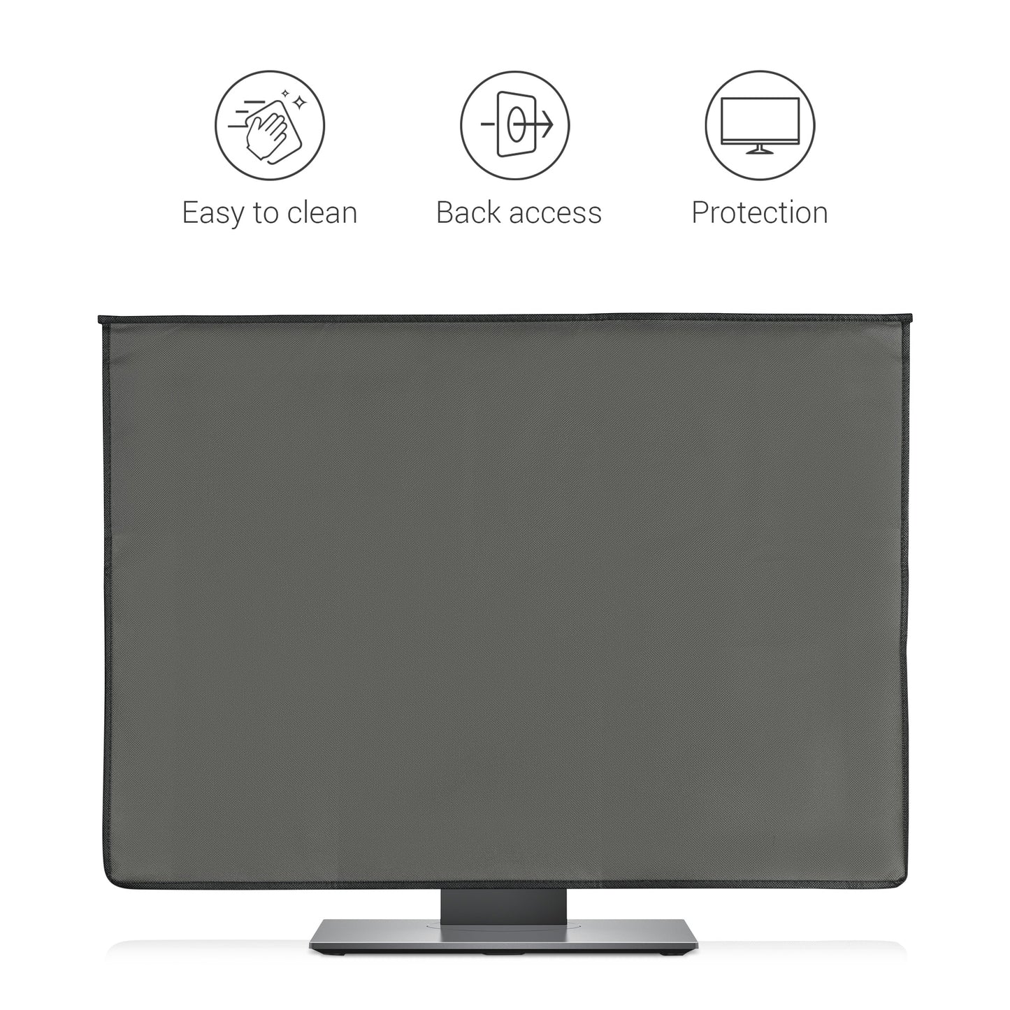kwmobile Cover compatible with 27-28" Monitor - with 2 Pockets on Back - Protective Cover