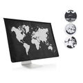 kwmobile Hülle kompatibel mit 24-26" Monitor - mit 2 Fächern auf Rückseite - Schutzhülle Don't touch my Screen Weiß Schwarz Weiß  [dsg01]