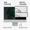 kwmobile Cover Compatible with 27-28" Monitor with 2 Pockets on Back Protective Sleeve