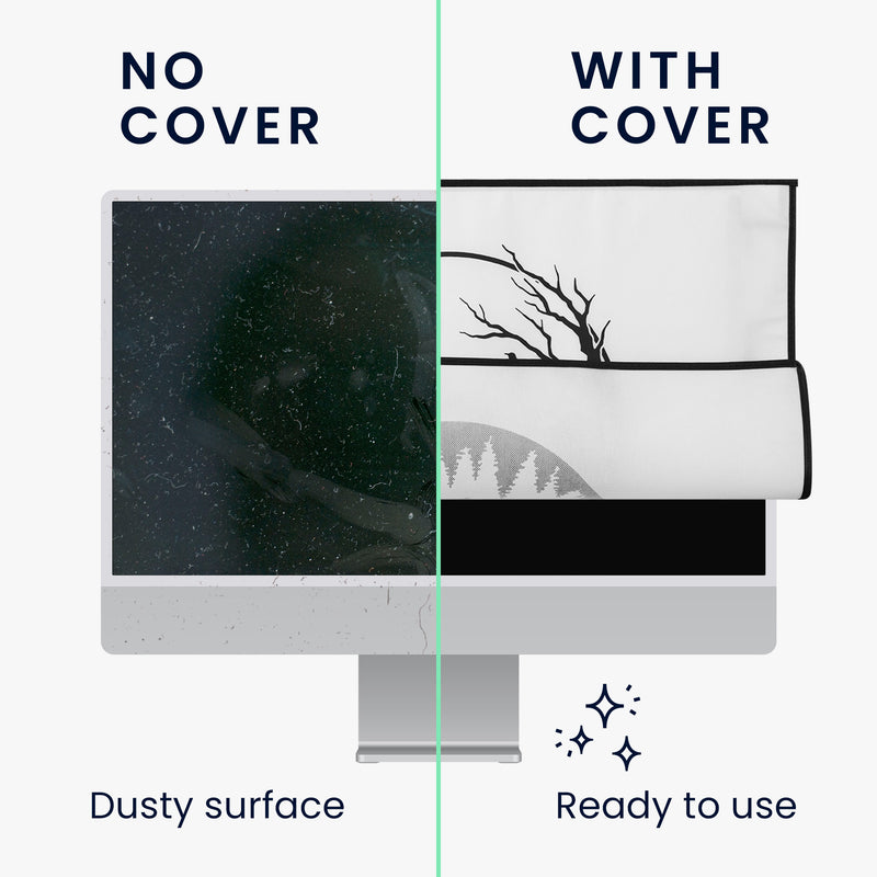 kwmobile Cover Compatible with 27-28" Monitor with 2 Pockets on Back Protective Sleeve