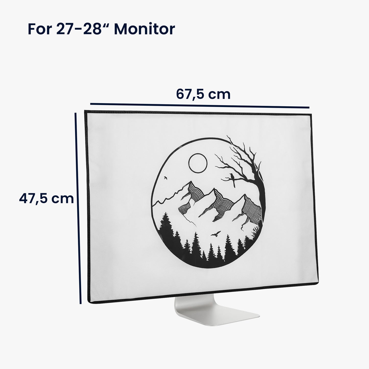 kwmobile Cover Compatible with 27-28" Monitor with 2 Pockets on Back Protective Sleeve