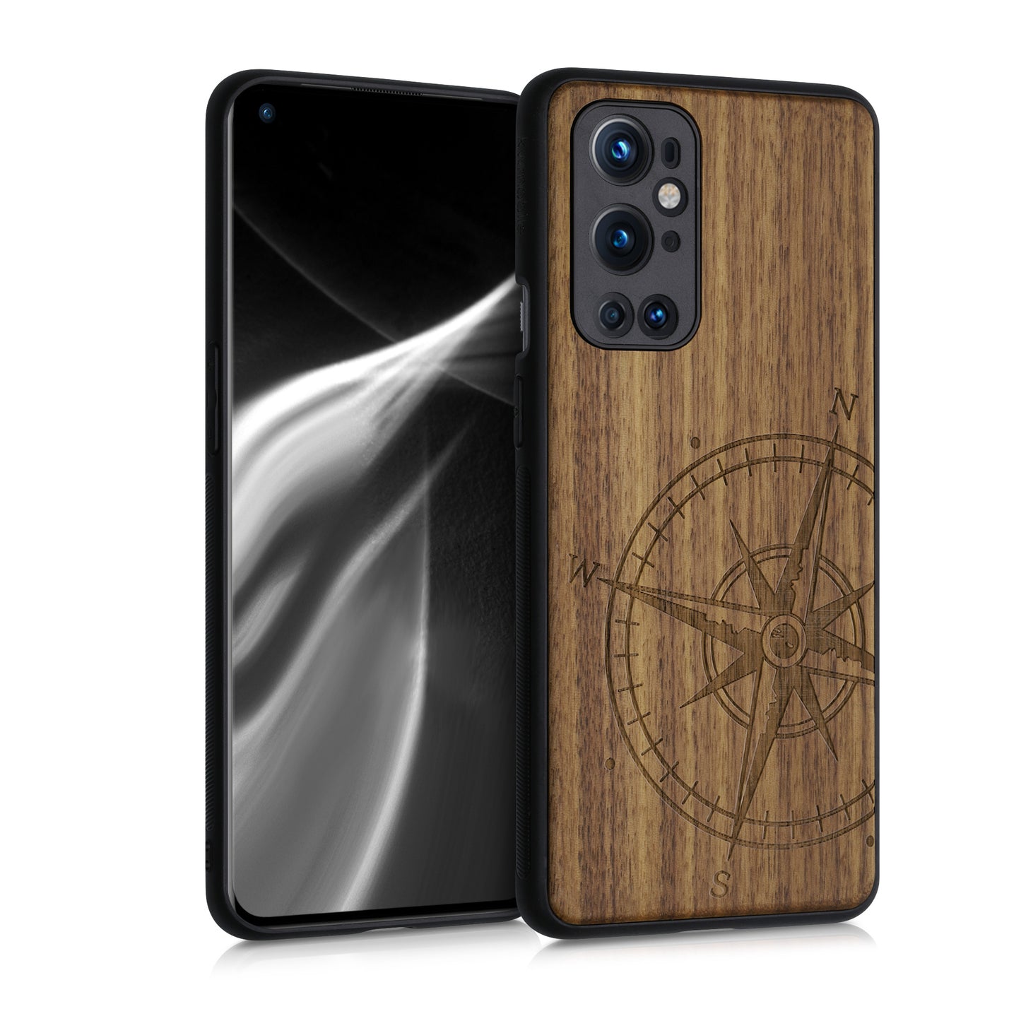 kwmobile Case Compatible with OnePlus 9 Pro Case - Phone Cover - TPU Phone Case Compass Vintage