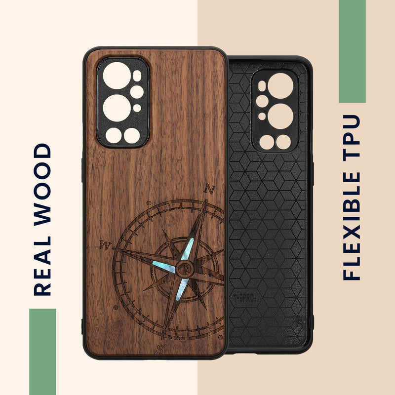 kwmobile Case Compatible with OnePlus 9 Pro Case - Phone Cover - TPU Phone Case Compass Vintage
