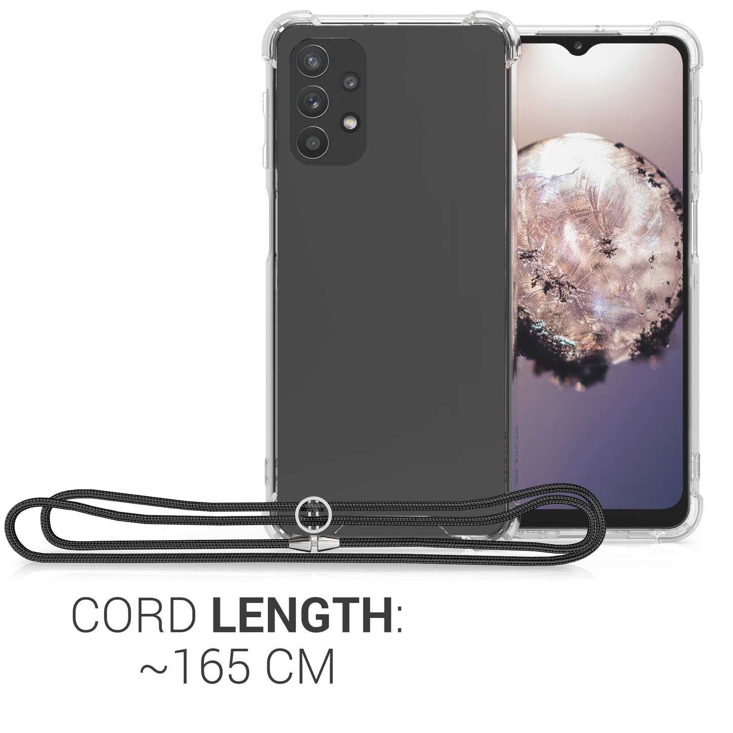 kwmobile Necklace Case compatible with Samsung Galaxy A32 5G Silicone Cover with Lanyard Phone Case