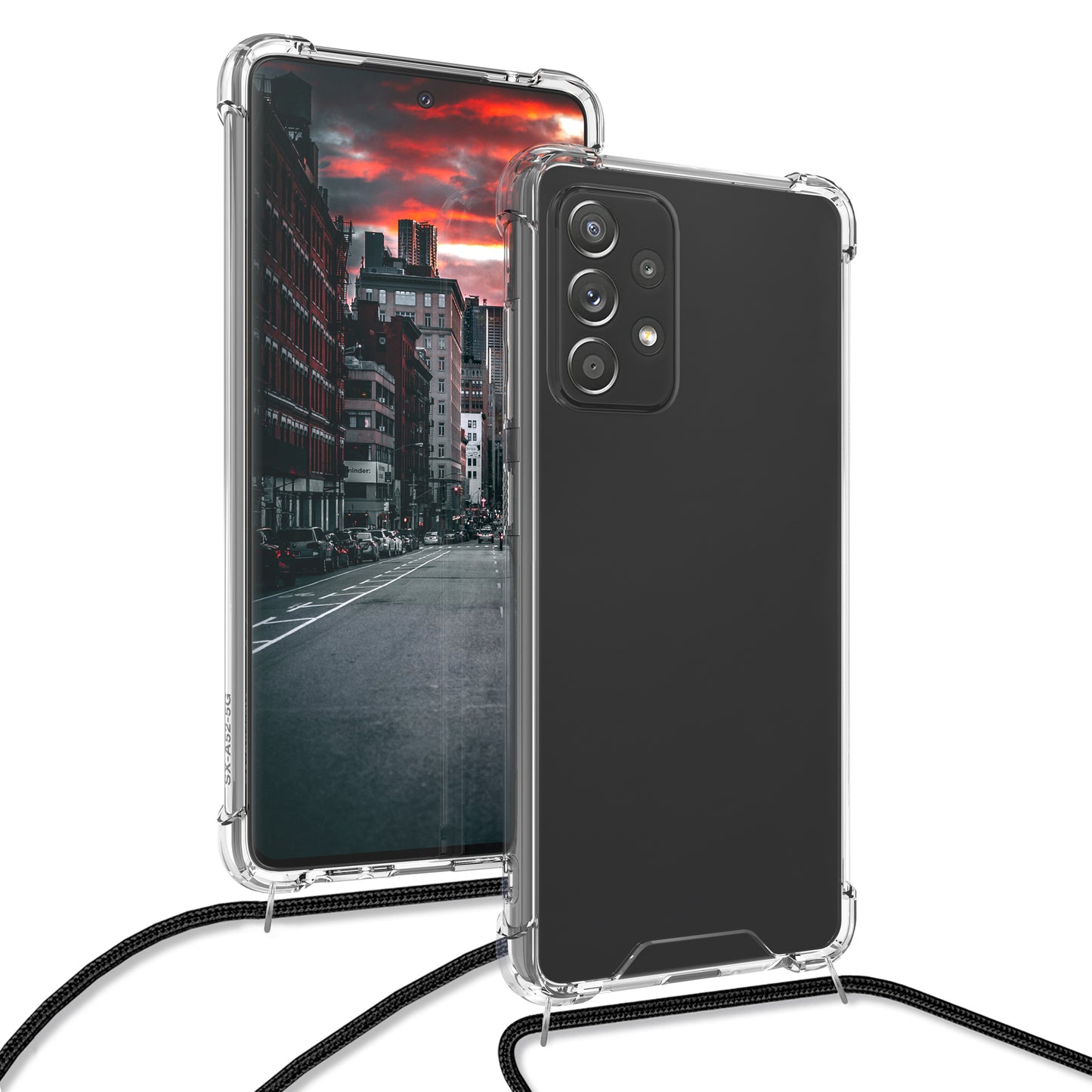 kwmobile Necklace Case Compatible with Samsung Galaxy A52 / A52 5G / A52s 5G Silicone Cover with Lanyard