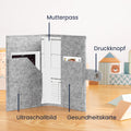 kwmobile Felt Cover for Mother-Child Passport - Cover for Austrian Maternity Record - Protective Sleeve with Extra Pockets