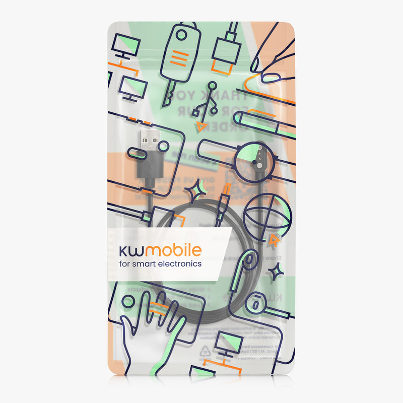 kwmobile USB Cable Charger compatible with Willful Fitness Tracker / Smartwatch YAMAY / Fitpolo / Wyze / Umidigi Charging Cable - Smart Watch Replacement Cable - Fitness Tracker Charging Cable