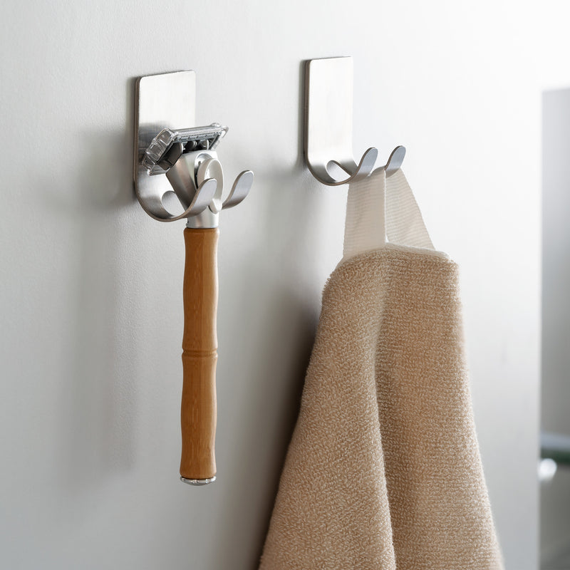 kwmobile Self-Adhesive Razor Holder for Various Surfaces Wet Shaver Holder Set Wall Hook