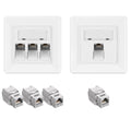 kwmobile Keystone Dose Modul Set - 24x Keystone Modul 8x Netzwerkdose 3-Port CAT 6A Kabel - 10Gibt/s geschirmt Metall Gehäuse RJ45 Schnappverschluss Silber  [dsg03]