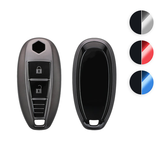 kwmobile Autoschlüssel Hülle kompatibel mit Suzuki Sport 2-Tasten Autoschlüssel Keyless Go - Schlüsselhülle Silikon Cover - Schwarz matt Schwarz Schwarz matt  [dsg04]