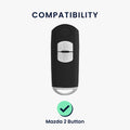 kwmobile Car Key Cover compatible with Mazda 2-Button Keyless Go Car Key - Silicone Case