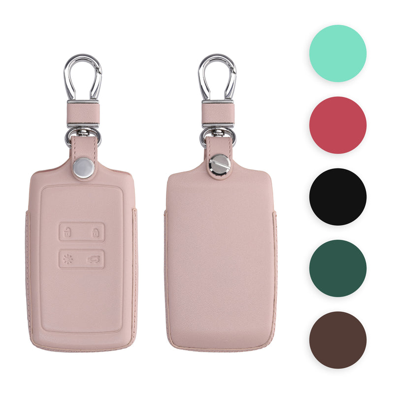 kwmobile Autoschlüssel Hülle kompatibel mit Renault 4-Tasten Smartkey Autoschlüssel (nur Keyless Go) - Leder Schutzhülle Schlüsselhülle Orange Orange  [dsg10]