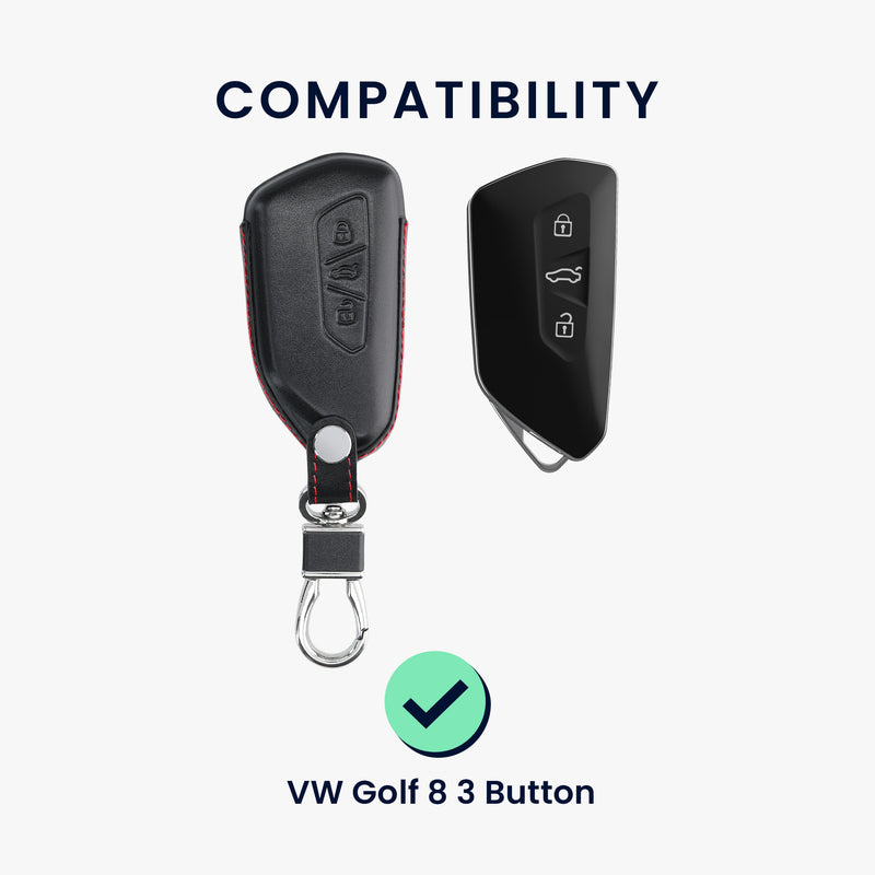 kwmobile Car Key Cover compatible with VW Golf 8 3-Button Car Key Protective Case Key Shell