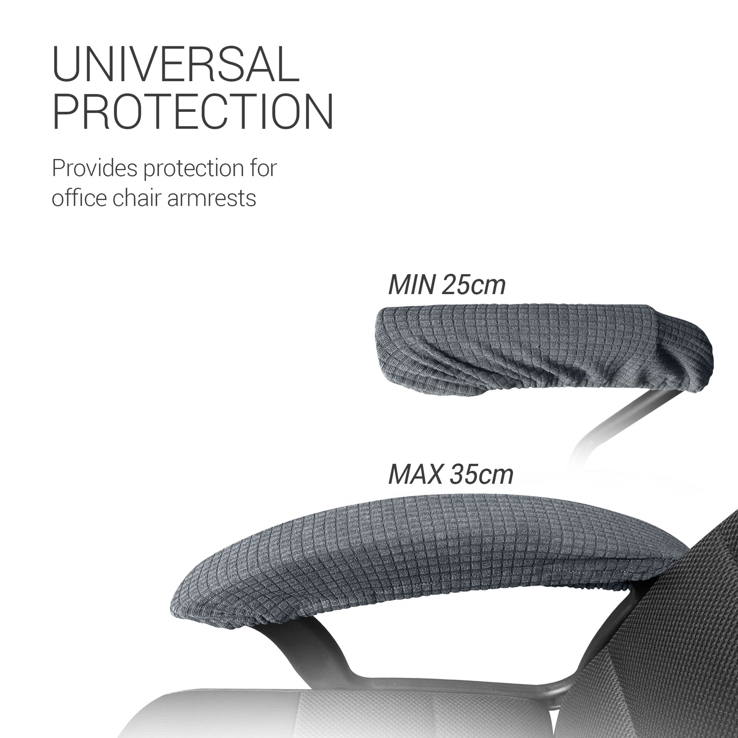 kwmobile Cover for Office Chair Armrest - Sleeve Slipcover - Detachable Protective Cover Universal