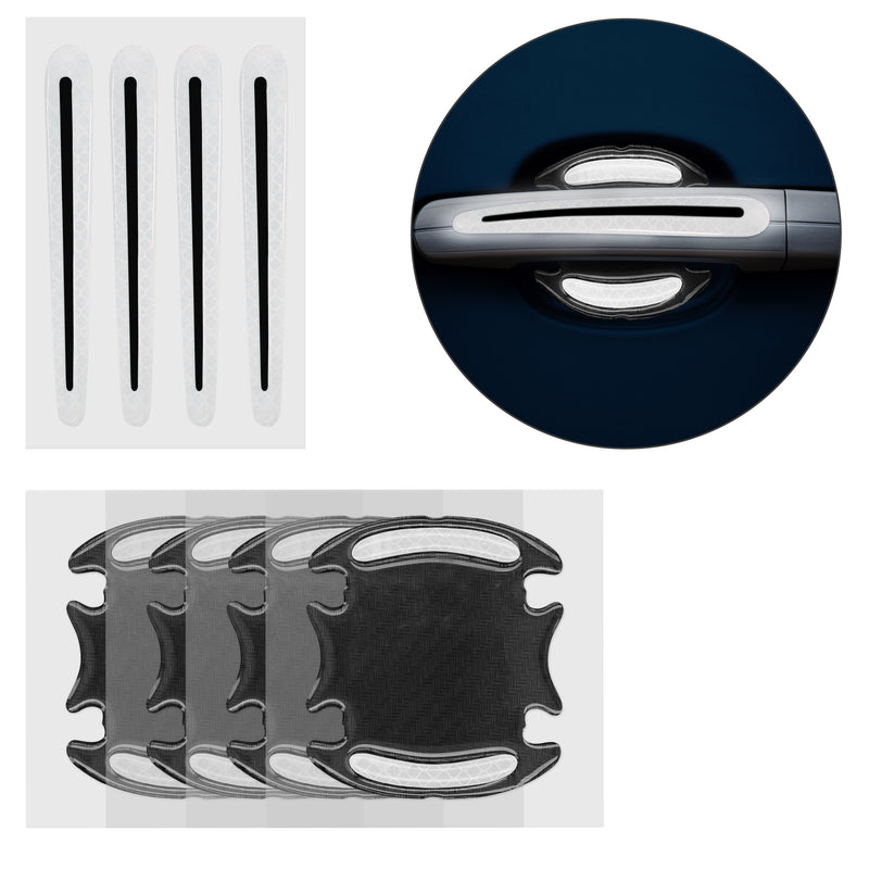 kwmobile Universal Car Door Handle Paint Protection Film Foil Protective Film Handle Recesses and Handle 9.1 x 8.3 + 13 x 1.7 cm