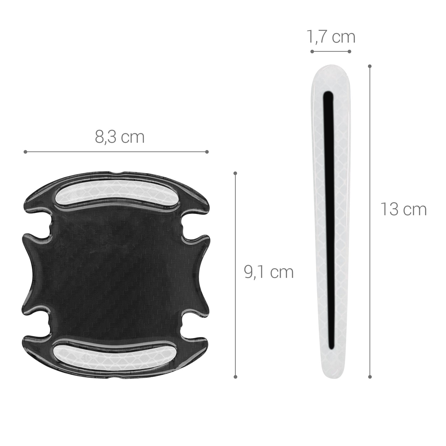 kwmobile Universal Car Door Handle Paint Protection Film Foil Protective Film Handle Recesses and Handle 9.1 x 8.3 + 13 x 1.7 cm