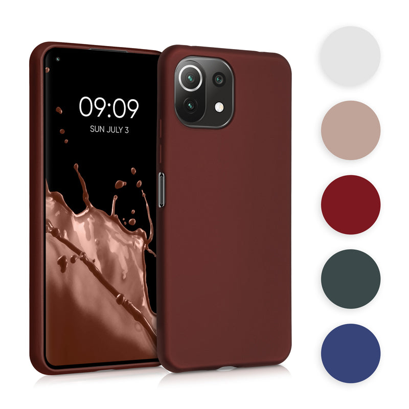 kwmobile Case kompatibel mit Xiaomi 11 Lite (5G) NE / Mi 11 Lite (5G) Hülle - Schutzhülle aus Silikon metallisch schimmernd - Handyhülle Metallic Pink Metallic Pink  