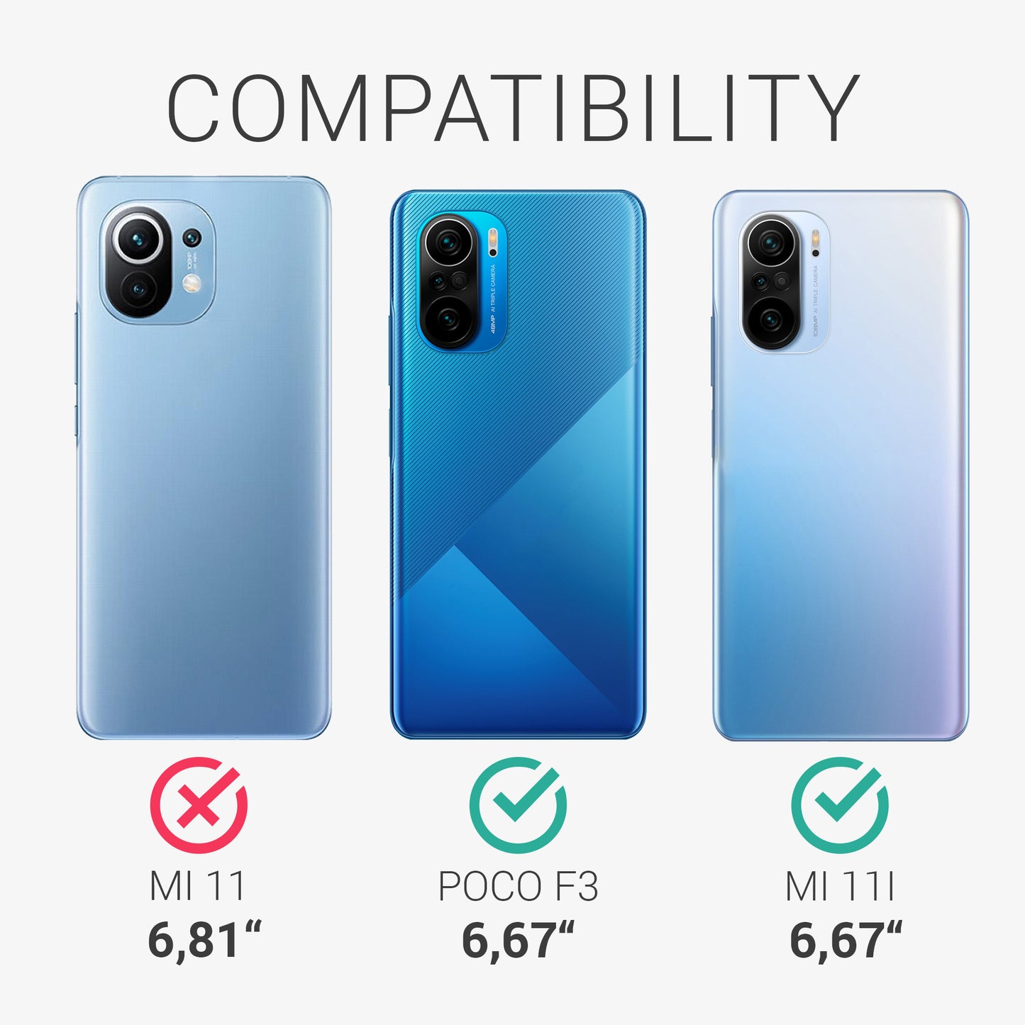 kwmobile Cell Phone Case for Xiaomi Mi 11i - Soft Silicone Phone Case - Protective Cover
