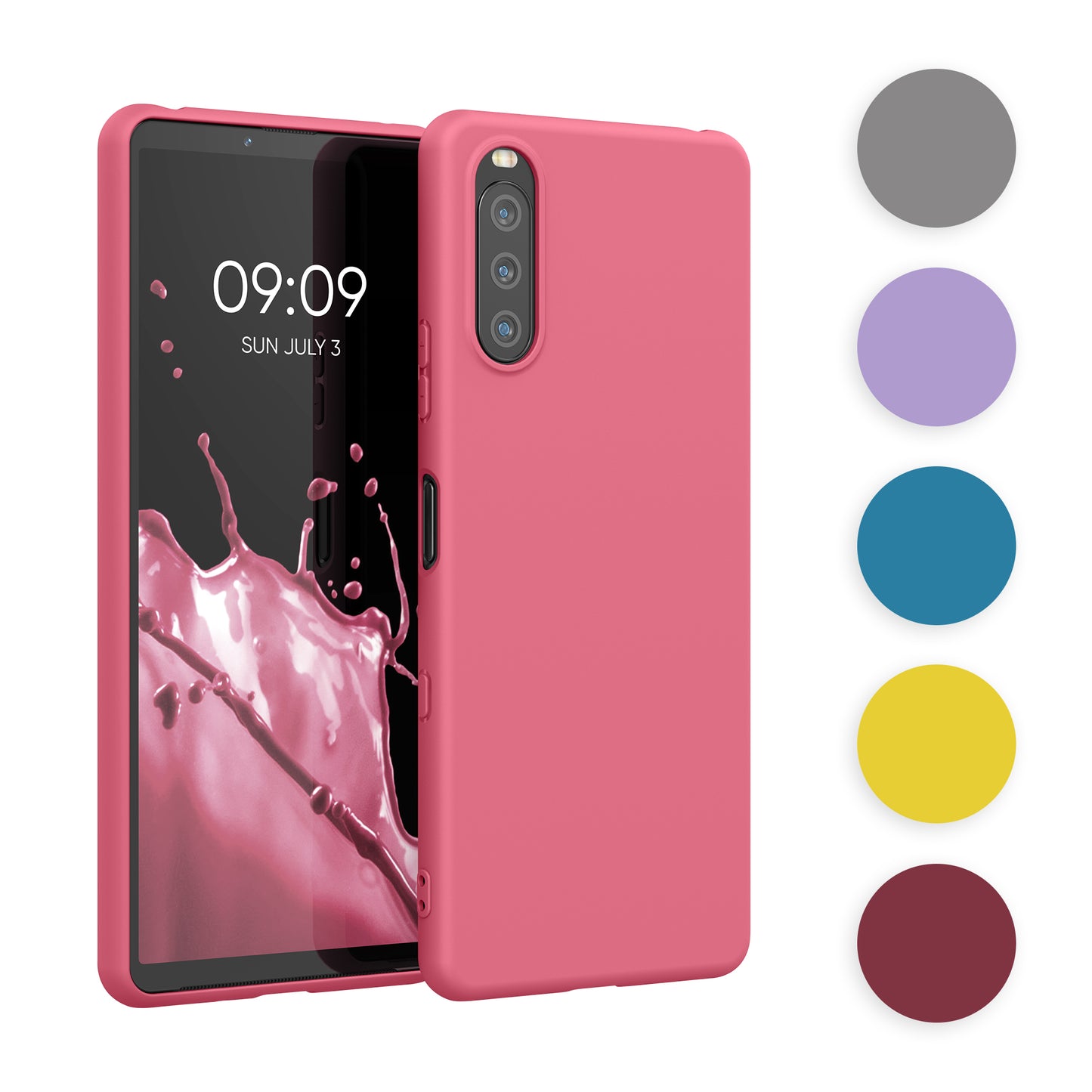 kwmobile Hülle kompatibel mit Sony Xperia 10 III Hülle - weiches TPU Silikon Case - Cover geeignet für kabelloses Laden - Petrol matt Petrol matt  