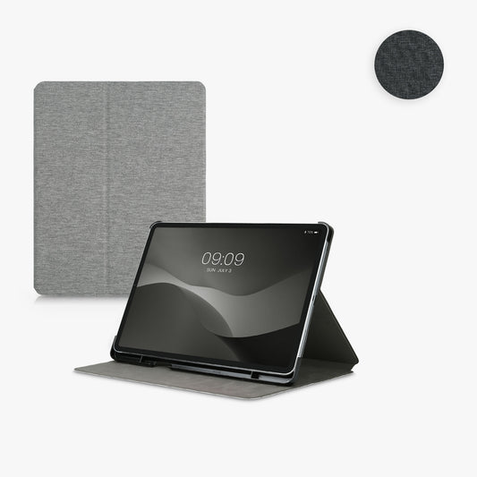 kwmobile Hülle kompatibel mit Apple iPad Air 13" (6. Gen 2024) / iPad Pro 12.9" (2018/2020/2021/2022) - Slim Tablet Cover Case Schutzhülle mit Ständer Dunkelgrau Dunkelgrau  [dsg01]