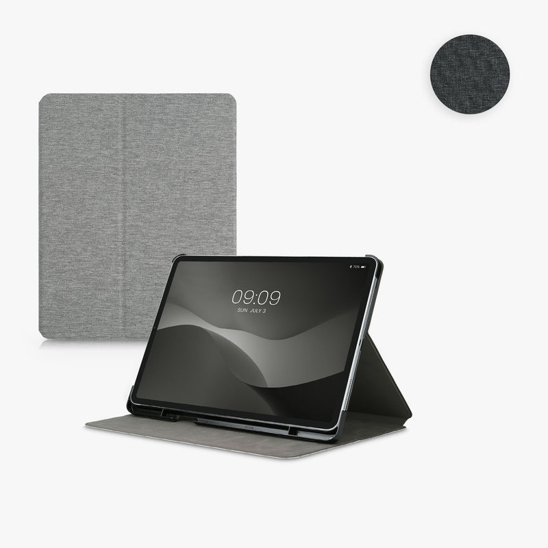 kwmobile Hülle kompatibel mit Apple iPad Air 13" (6. Gen 2024) / iPad Pro 12.9" (2018/2020/2021/2022) - Slim Tablet Cover Case Schutzhülle mit Ständer Dunkelgrau Dunkelgrau  [dsg01]