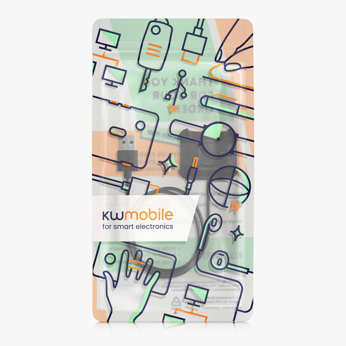 kwmobile USB Cable Charger compatible with Xiaomi Mi Watch Lite / Redmi Watch Charging Cable - Smartwatch Replacement Cable - Fitness Tracker Charging Cable