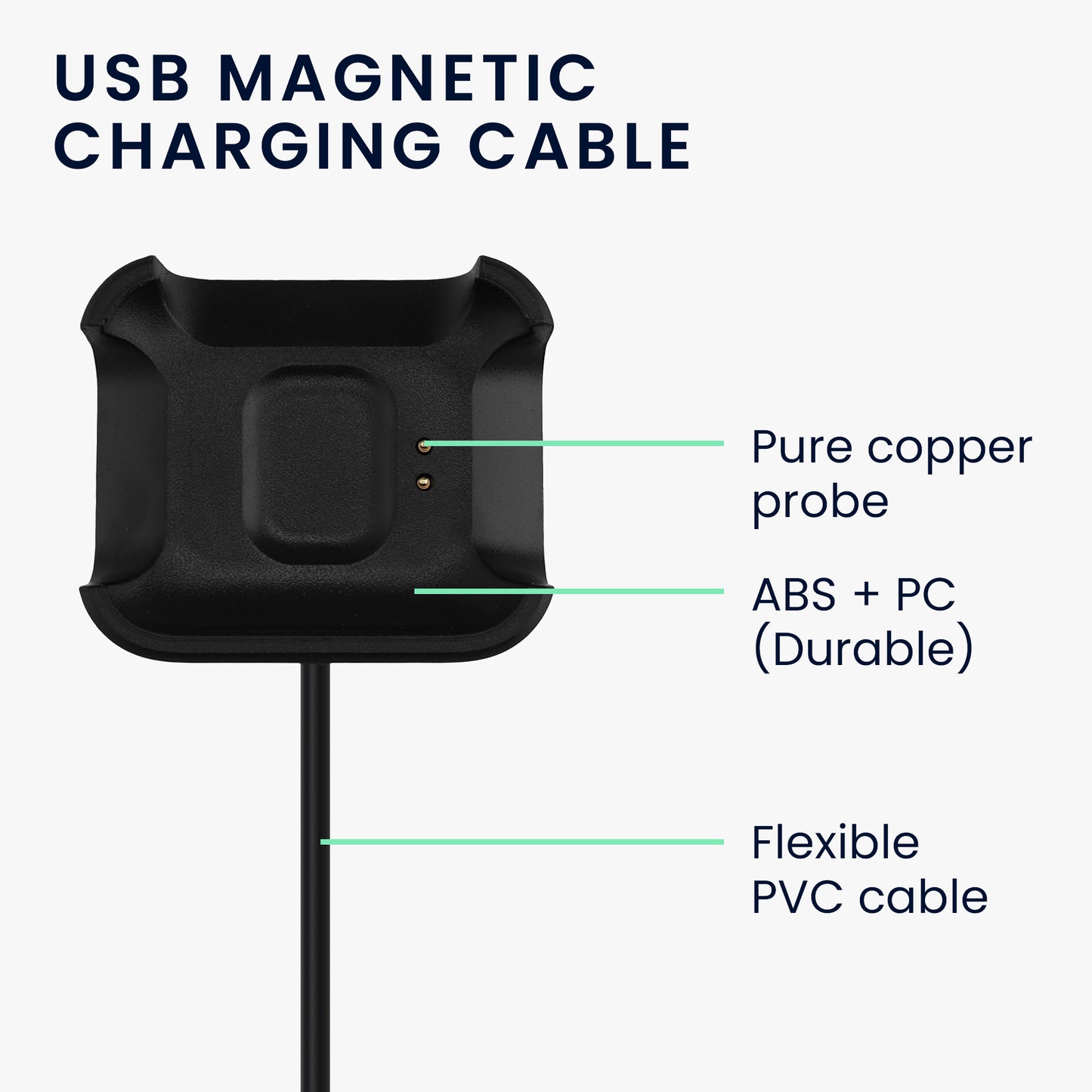 kwmobile USB Cable Charger compatible with Xiaomi Mi Watch Lite / Redmi Watch Charging Cable - Smartwatch Replacement Cable - Fitness Tracker Charging Cable