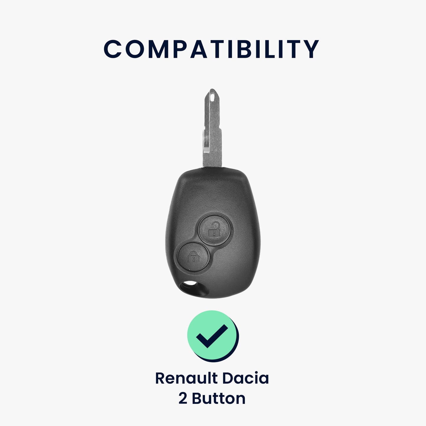 kwmobile Car Key Cover Compatible with Renault Dacia 2-Button Car Key - Key Fob Cover