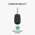 kwmobile Car Key Cover Compatible with Renault Dacia 2-Button Remote Car Key - Key Fob Cover