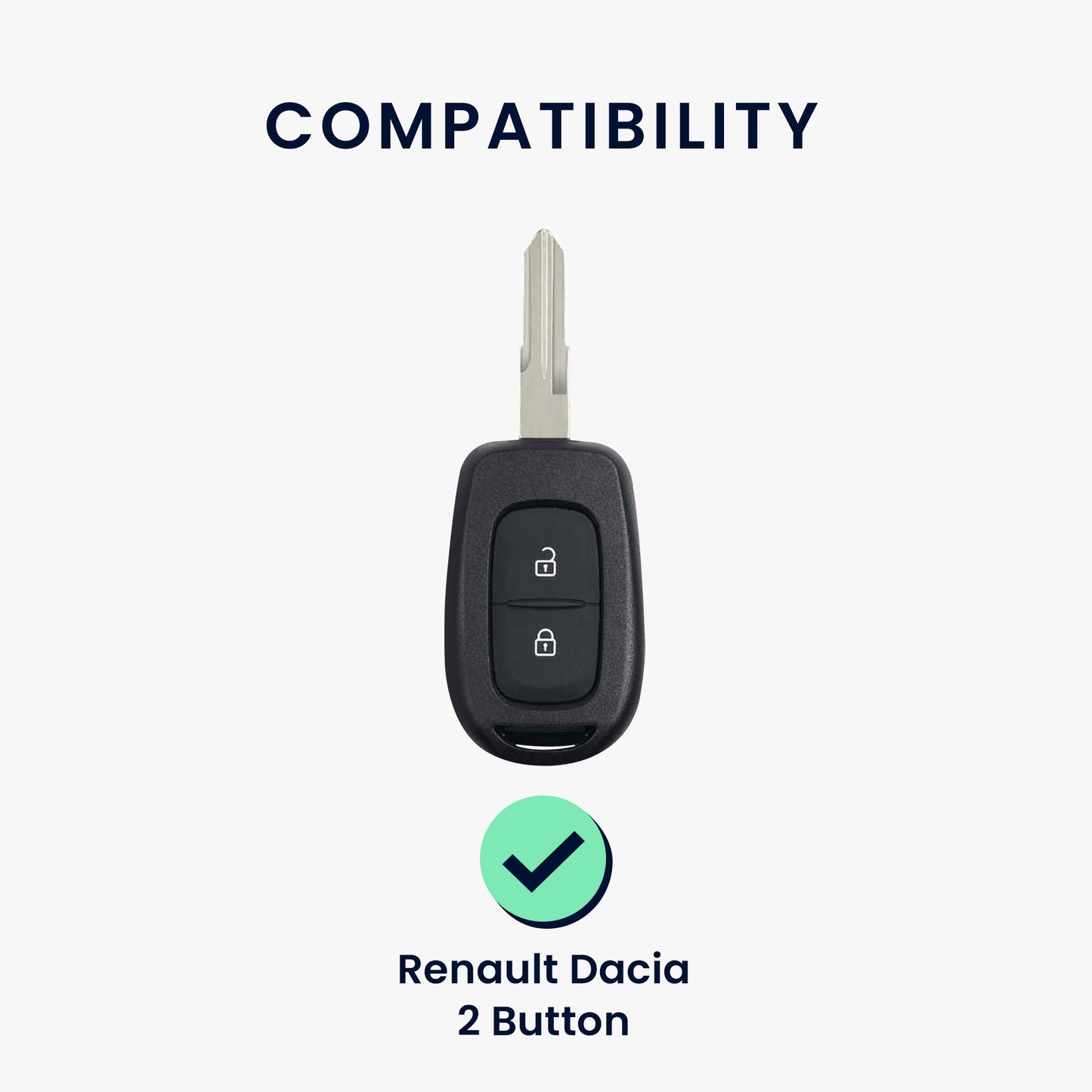 kwmobile Car Key Cover Compatible with Renault Dacia 2-Button Remote Car Key - Key Fob Cover