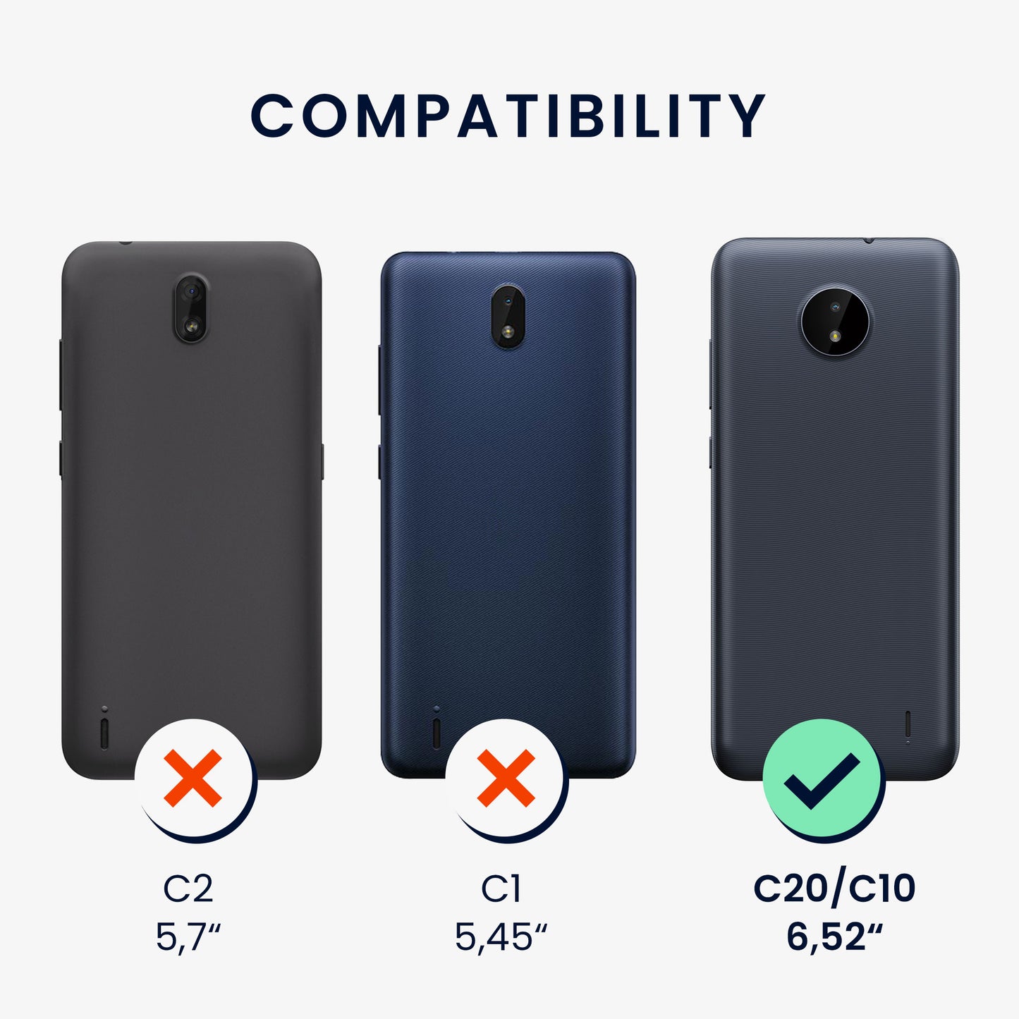 kwmobile Cell Phone Case for Nokia C20 / C10 Case - Wireless Charging - Protective Cover