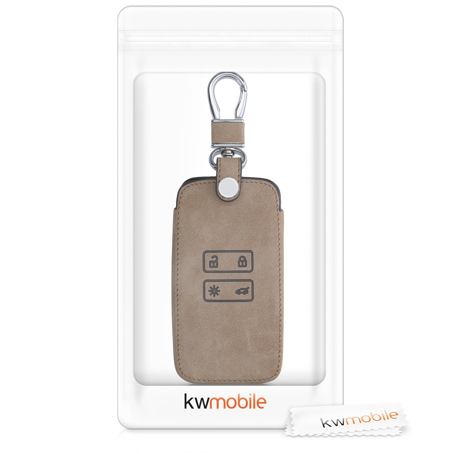 kwmobile Car Key Cover compatible with Renault 4-Button Smartkey Car Key (Keyless Go only) Protective Case Key Cover