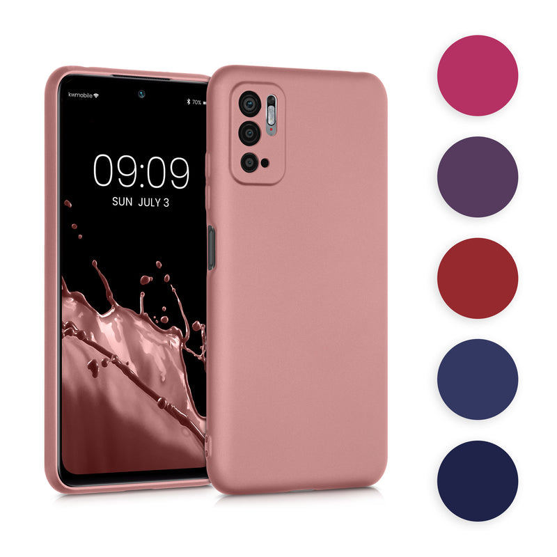 kwmobile Case kompatibel mit Xiaomi Redmi Note 10 5G Hülle - Schutzhülle aus Silikon metallisch schimmernd - Handyhülle Metallic Arctic Berry Metallic Arctic Berry  