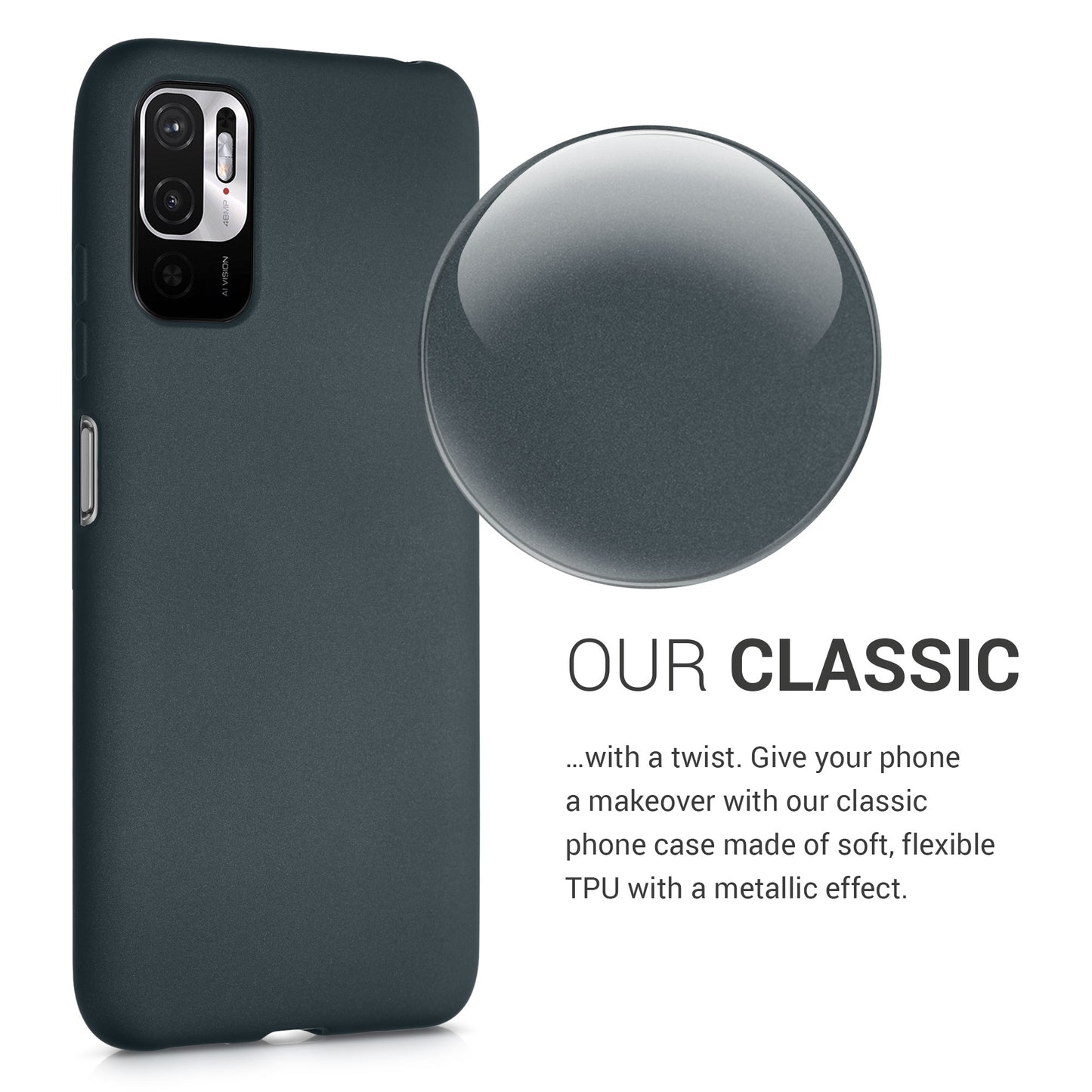 kwmobile Phone Case for Xiaomi Redmi Note 10 5G - Silicone Case Protective Cover