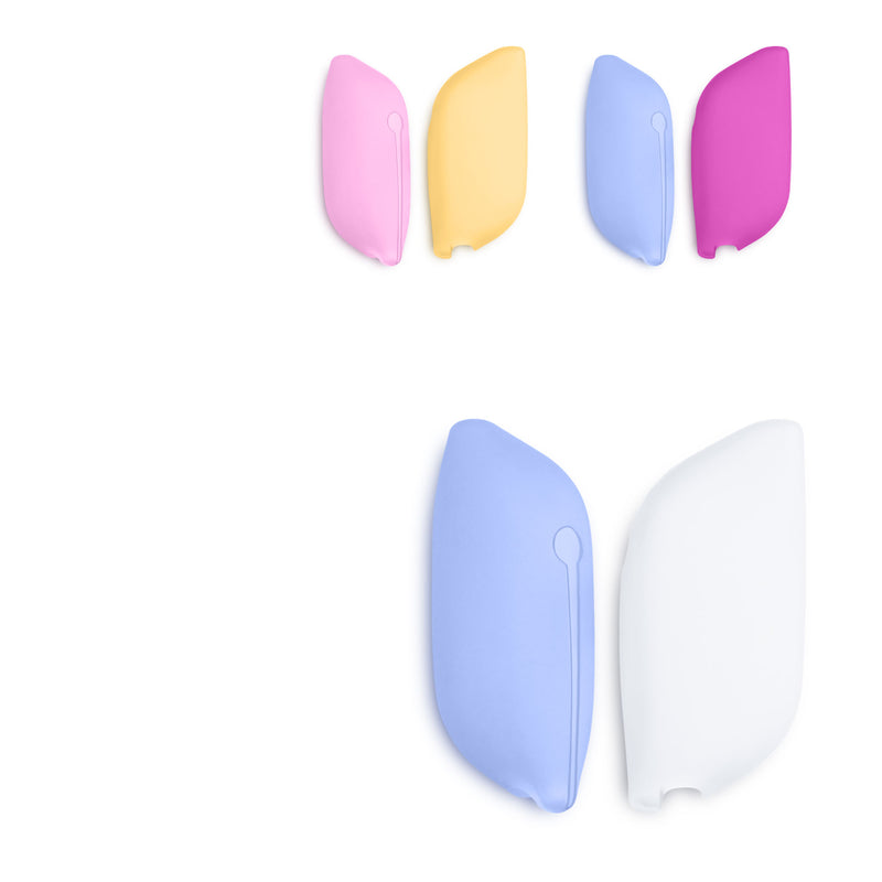 kwmobile 2x Zahnbürstenkopf Schutzhülle - Kopf Abdeckung Kappe - Zahnbürsten Hülle - Silikon Schutzkappe Cover Reise - Blau Pink Blau  [dsg02]