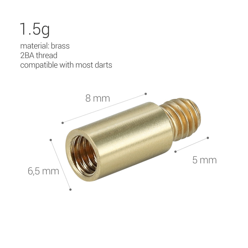 kwmobile 3x Dart Weight Screws 1.5g - 2BA Thread Made of Brass - Dart Accessory Screw-in Weight